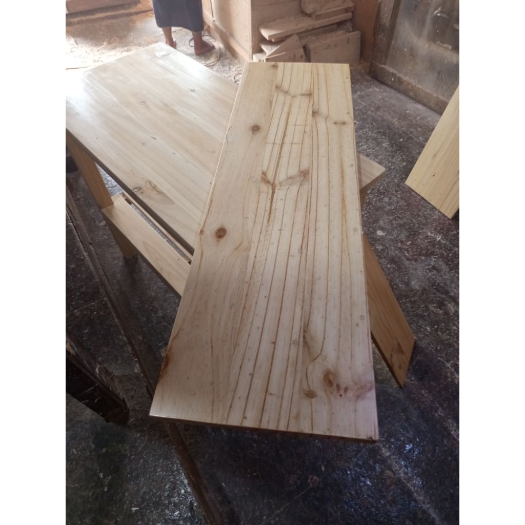 papan kayu jati belanda 100 x 60 x 3 cm vernis atau Natural
