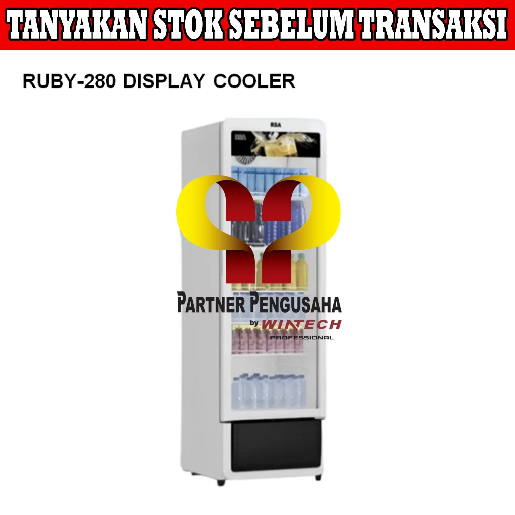 RSA RUBY-280 DISPLAY COOLER / SHOWCASE PENDINGIN MINUMAN / LEMARI PENDINGIN MINUMAN / SHOWCASE 1 PIN