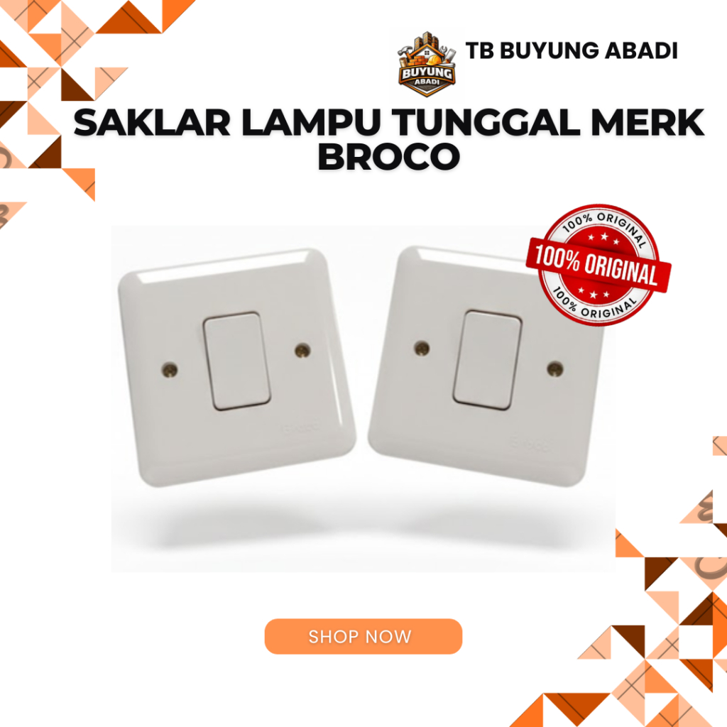 Saklar Lampu Tunggal Broco Original Engkel Lampu