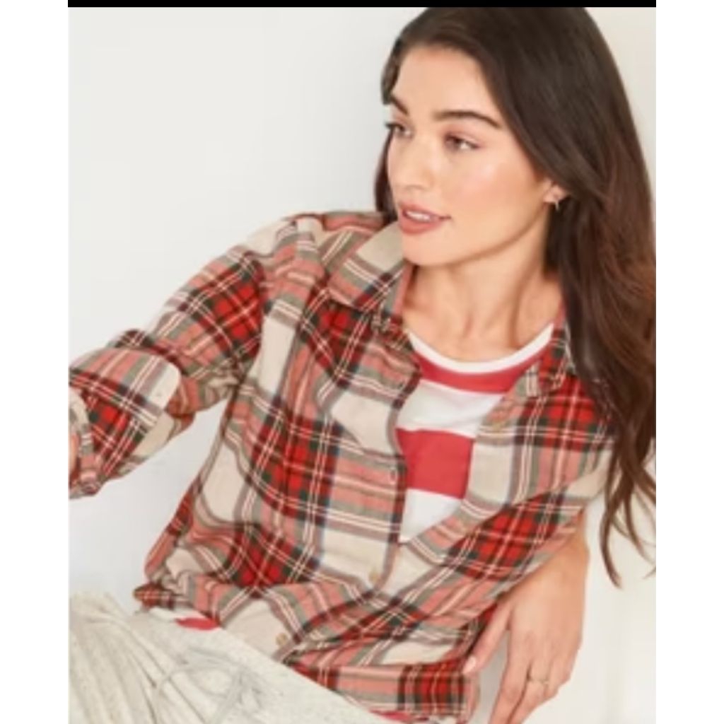 Kemeja Flannel Old Navy Boyfriend