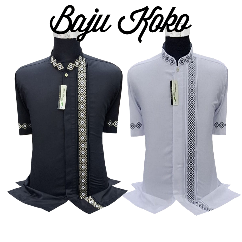 Baju Koko Lengan Pendek Eternity Atasan Muslim Pria