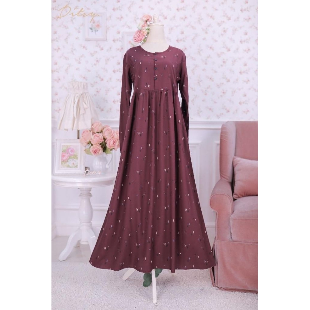 DITSY FEBRUARI 2026 AVRA BURGUNDY S M L XL XXXL JUMBO NIGHTGOWN