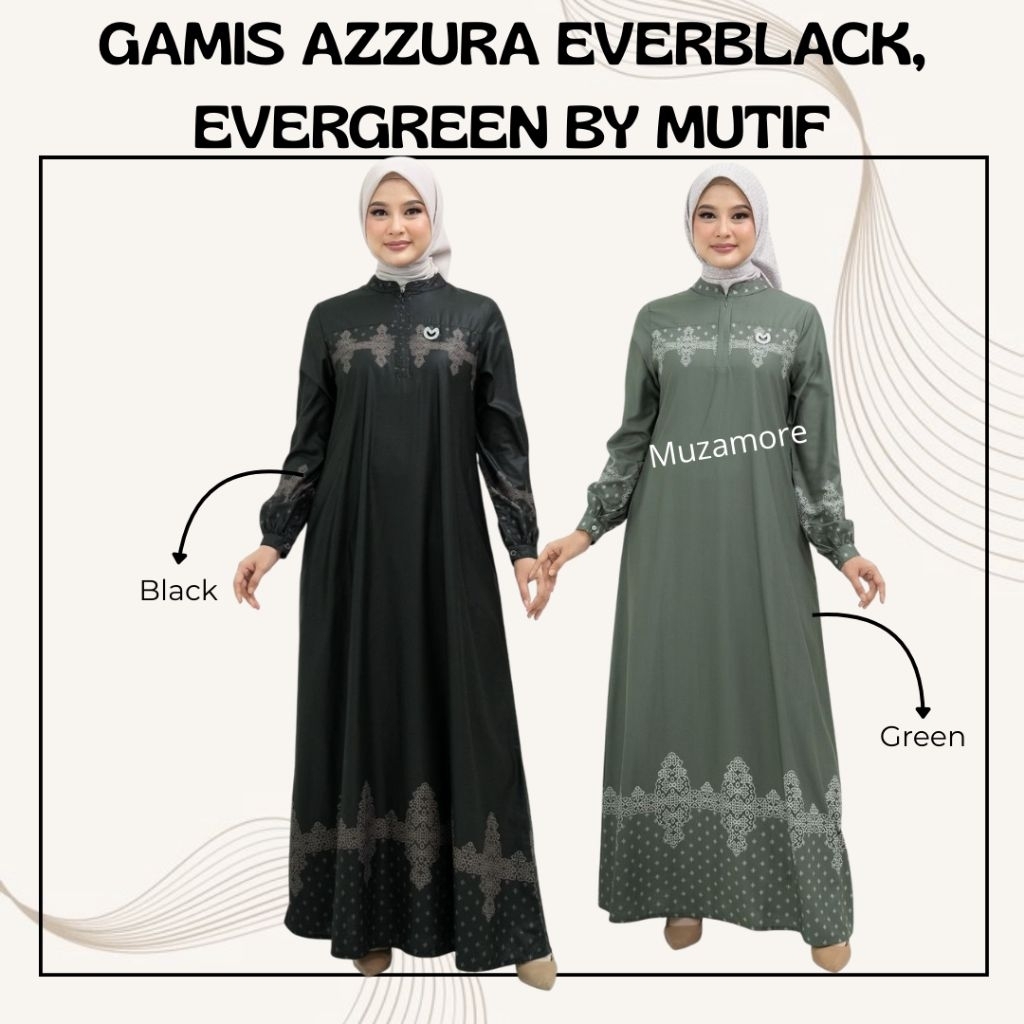 {MUZAMORE} MUTIF GAMIS AZZURA EVERBLACK, EVERGREEN GAMIS DEWASA TERBARU MUTIF 2026