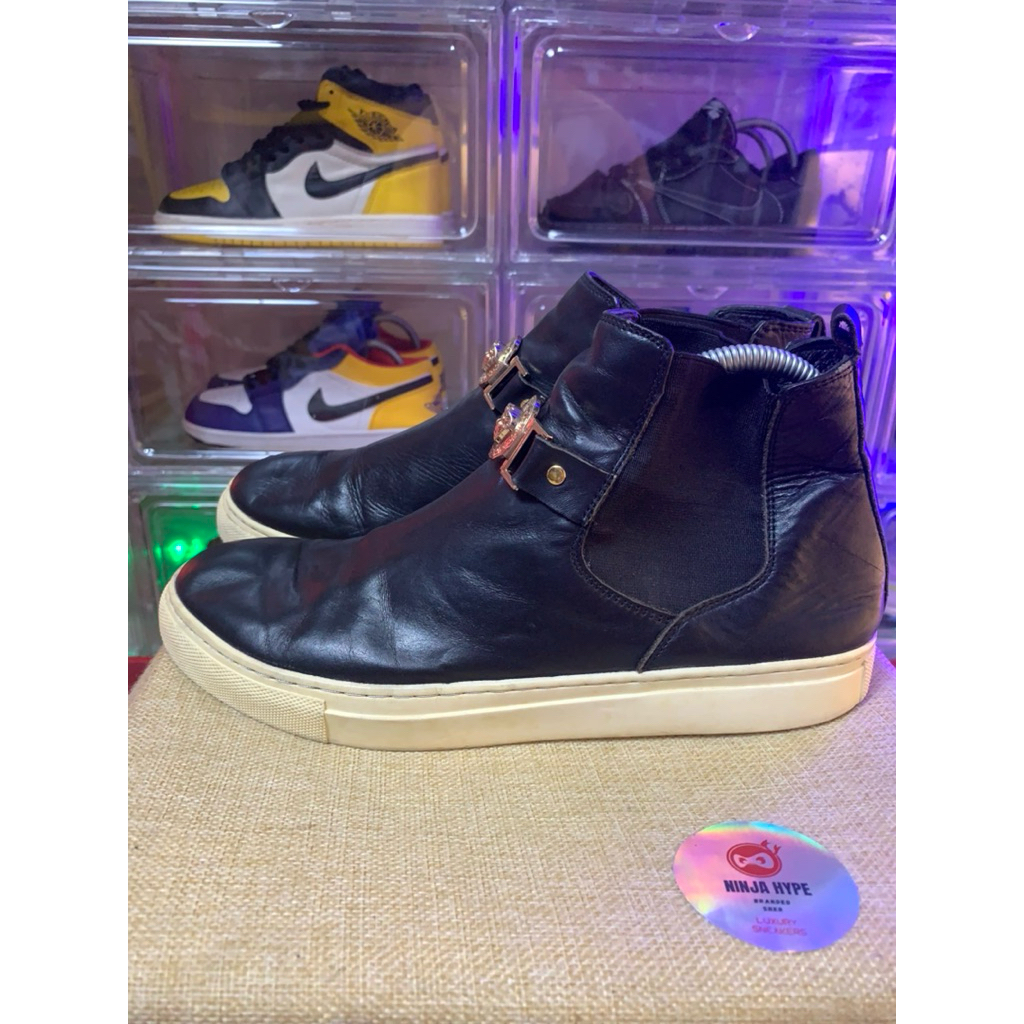 VERSACE MEDUSA BLACK SNEAKERS LEATHER , SHOES , SNEAKERS , SEPATU