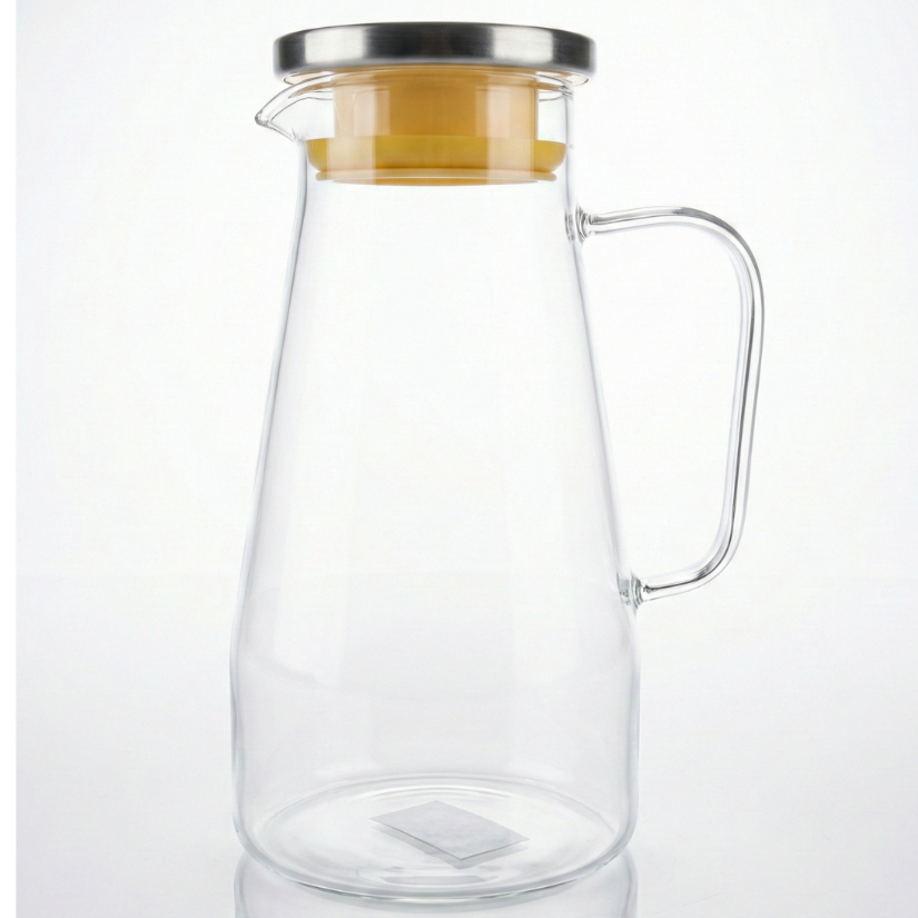 Water Pitcher Kaca 1.8liter Teko Kaca Borosilicate Tebal Anti Pecah Suhu Tinggi Botol Air Estetik