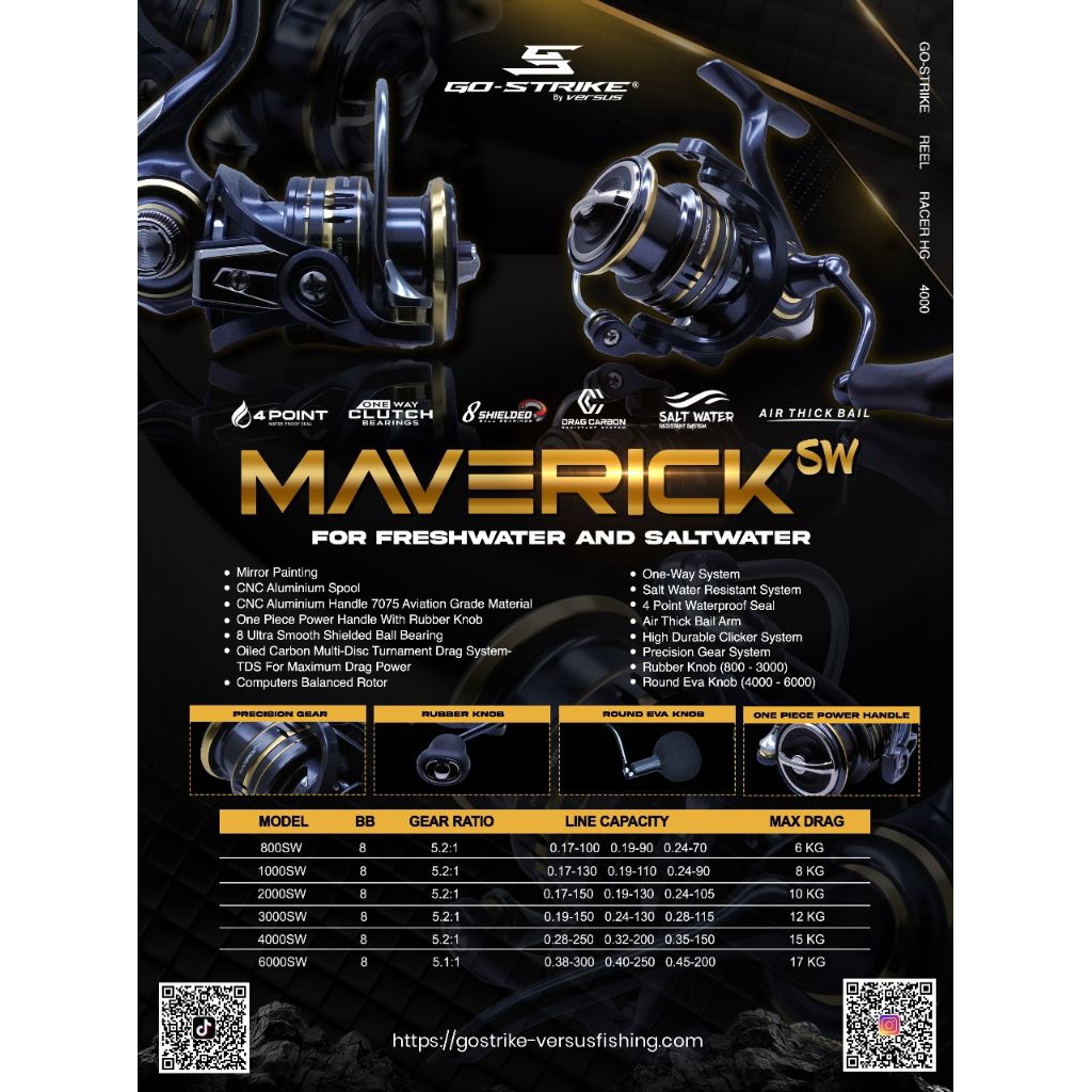 Reel Gostrike Maverick SW 800 1000 2000 3000 4000 6000