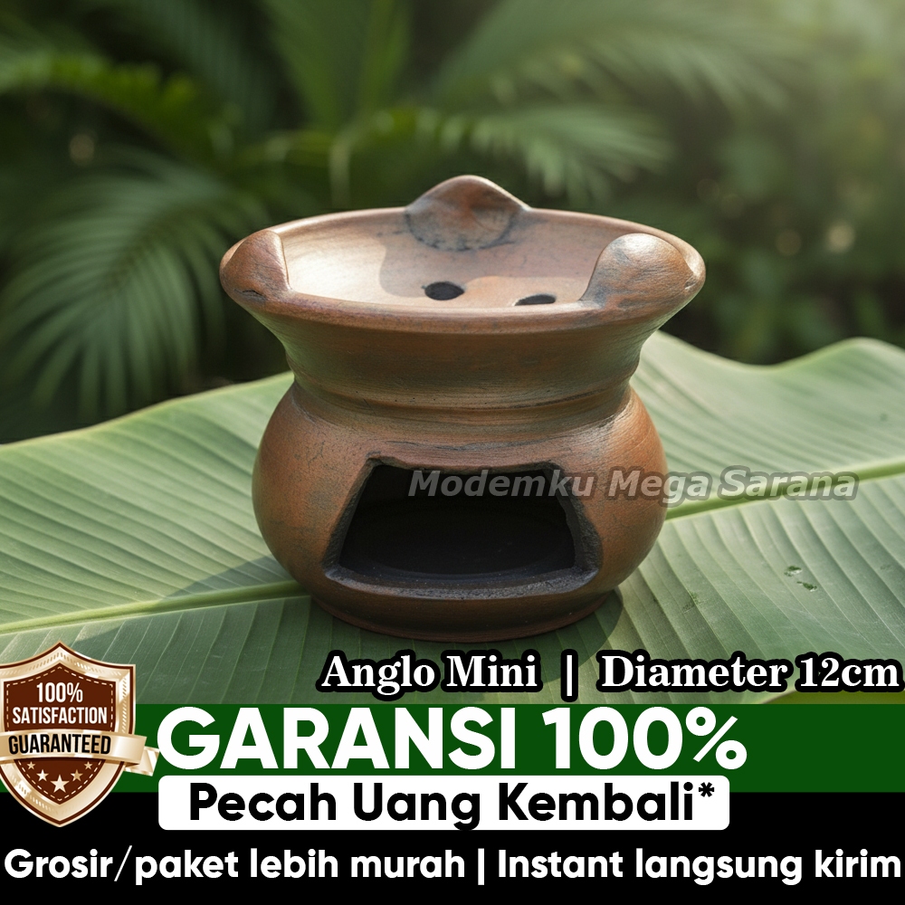 Tungku Anglo Mini Tanah Liat Diameter 12 cm Miniatur Anglo Kecil Pembakar Dupa Aroma Terapi Mainan M