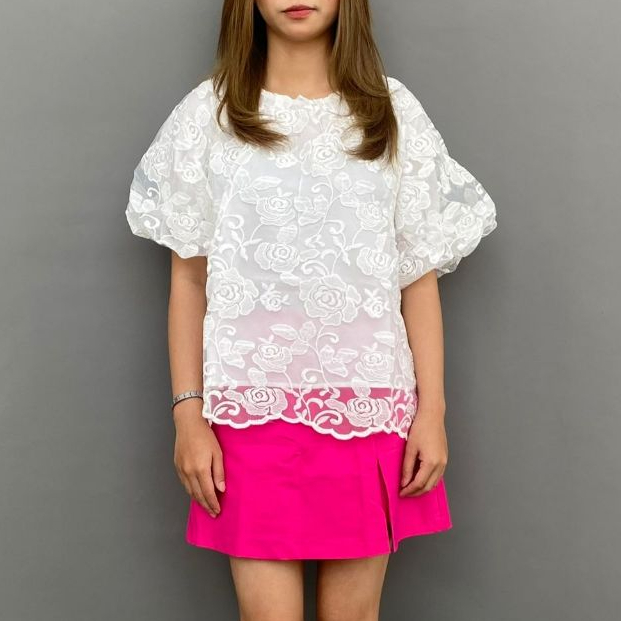 Magnolia Collection Atasan Wanita Lace Blouse Brokat Putih