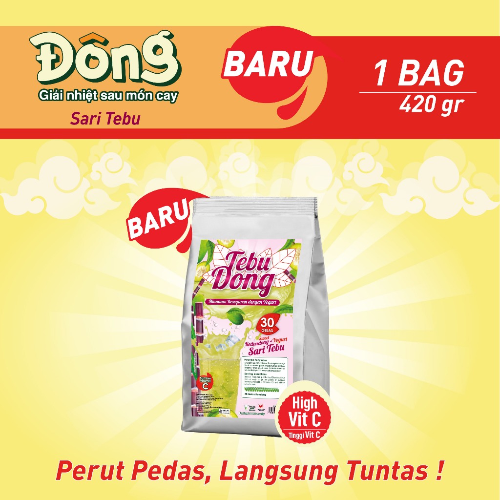 Dondong Minuman Serbuk Rasa Sari Tebu dengan Vit C - Bag 420gr