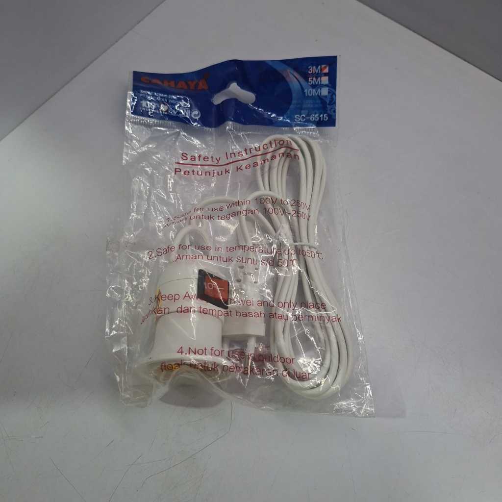 Fitting Lampu Kabel Saklar / Fitting Lampu Gantung / Socket Lampu E27 Dengan Kabel & Saklar