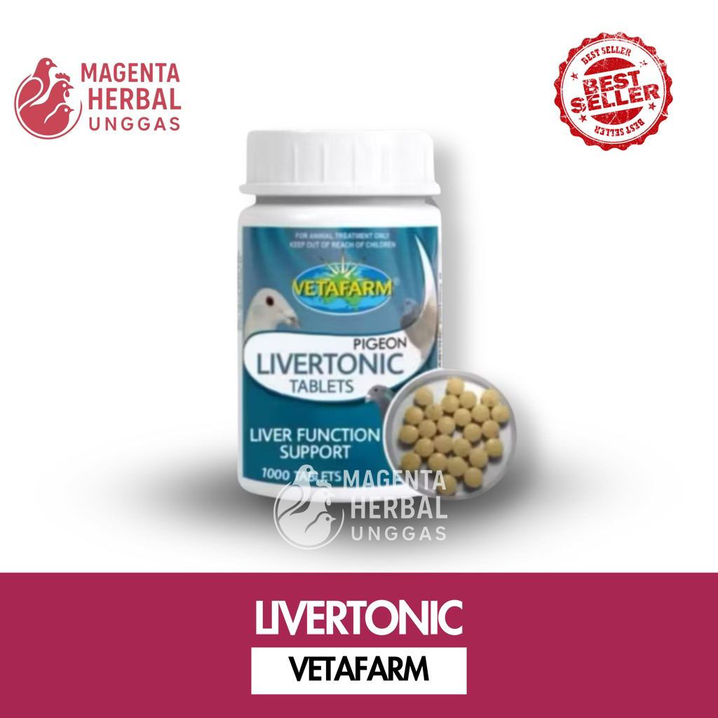 LIVERTONIC VETAFARM OBAT PENDUKUNG KESEHATAN FUNGSI HATI MENGELUARKAN RACUN DETOKSIFIKASI MERPATI