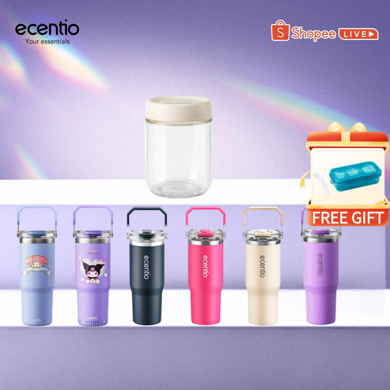 [Hot Bundle] ecentio tumbler stainless 304 botol minum besar 900ml tahan panas dingin 24 jam toples 