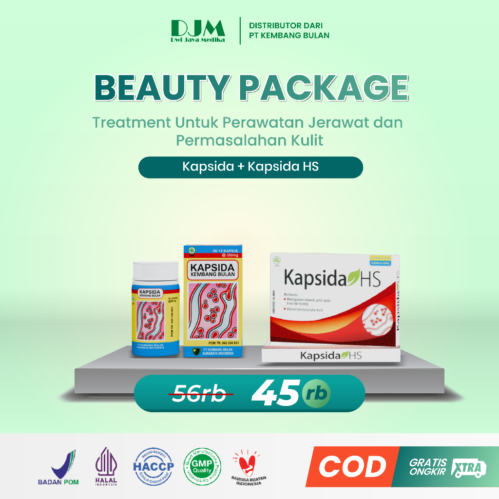 [BEAUTY PACKAGE] 1 Kapsida + 1 Kapsida HS - Obat Jerawat Gatal-gatal Kulit Bisul Alergi Bekas Jerawa