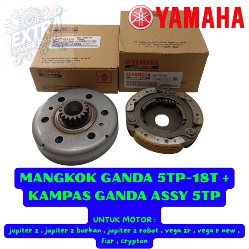 MANGKOK GANDA 5TP-18T + KAMPAS GANDA ASSY 5TP MOTOR JUPITER VEGA FIZR CRYPTON ORIGINAL 100% YAMAHA .
