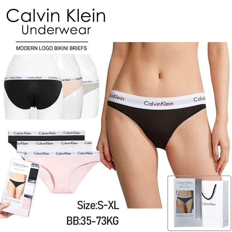 Celana dalam wanita Calvin Klein  - Celana dalam wanita CK katun segitiga - Bikini mid-rise seksi da