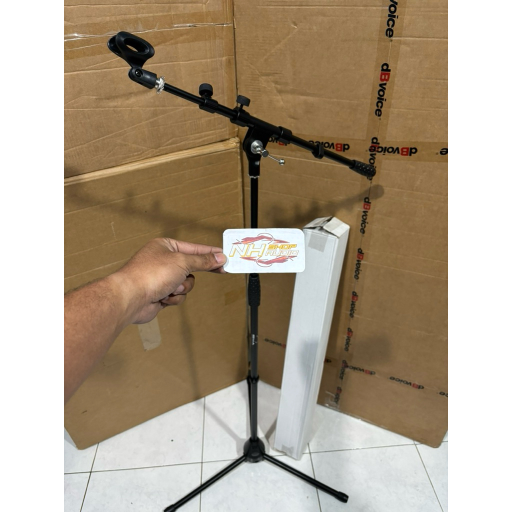 Stand Cagak Mic Panjang BMA Full BESI Single Mic Full Besi Tripod Stand Microphone Stand Mic Berdiri