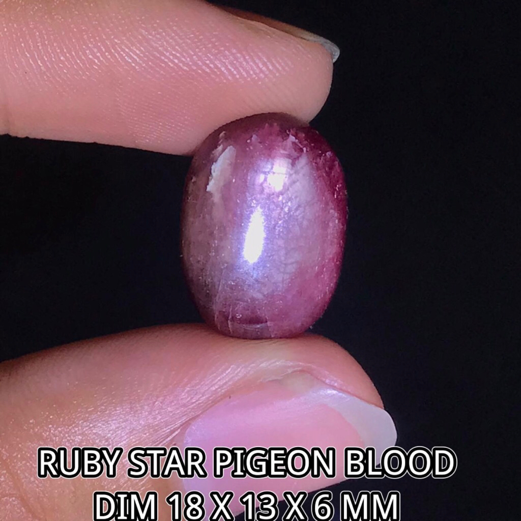 RUBY STAR PIGEON BLOOD DIM 18 X 13 X 6 MM