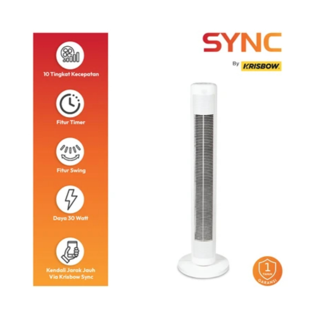 Krisbow Sync Smart Kipas Angin Berdiri Wifi Dc Motor - Putih