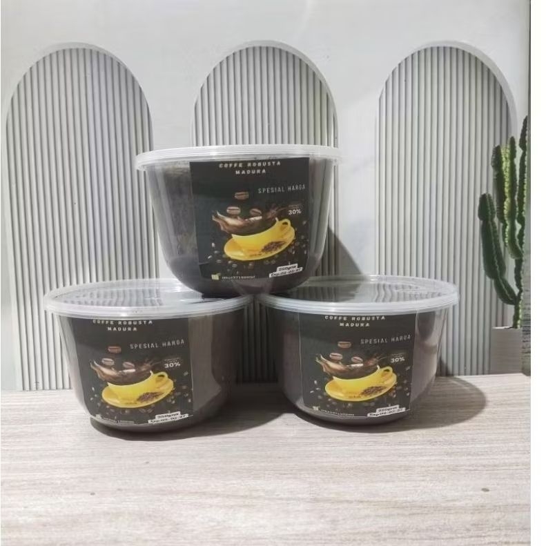 Kopi Bubuk Hitam Robusta khas Madura Kemasan Toples 250 gram