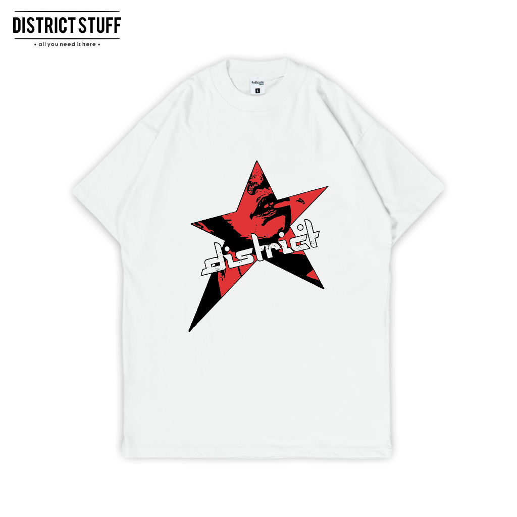 Kaos Putih Star Rebel Tshirt Distro Pria Wanita Cotton Combed 24s