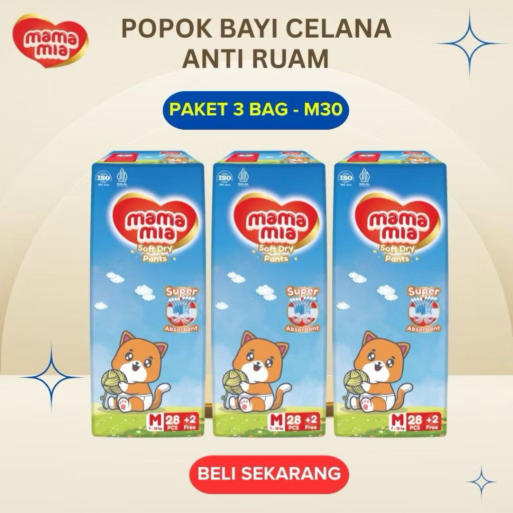 MAMAMIA BABY PANTS M28+2 PAKET 3 BAL