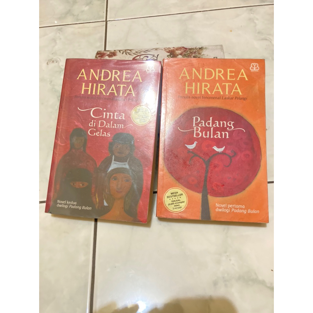 [Preloved] Dwilogi Padang Bulang dan Cinta di Dalam Gelas - Andrea Hirata Novel Bekas Original Fiksi