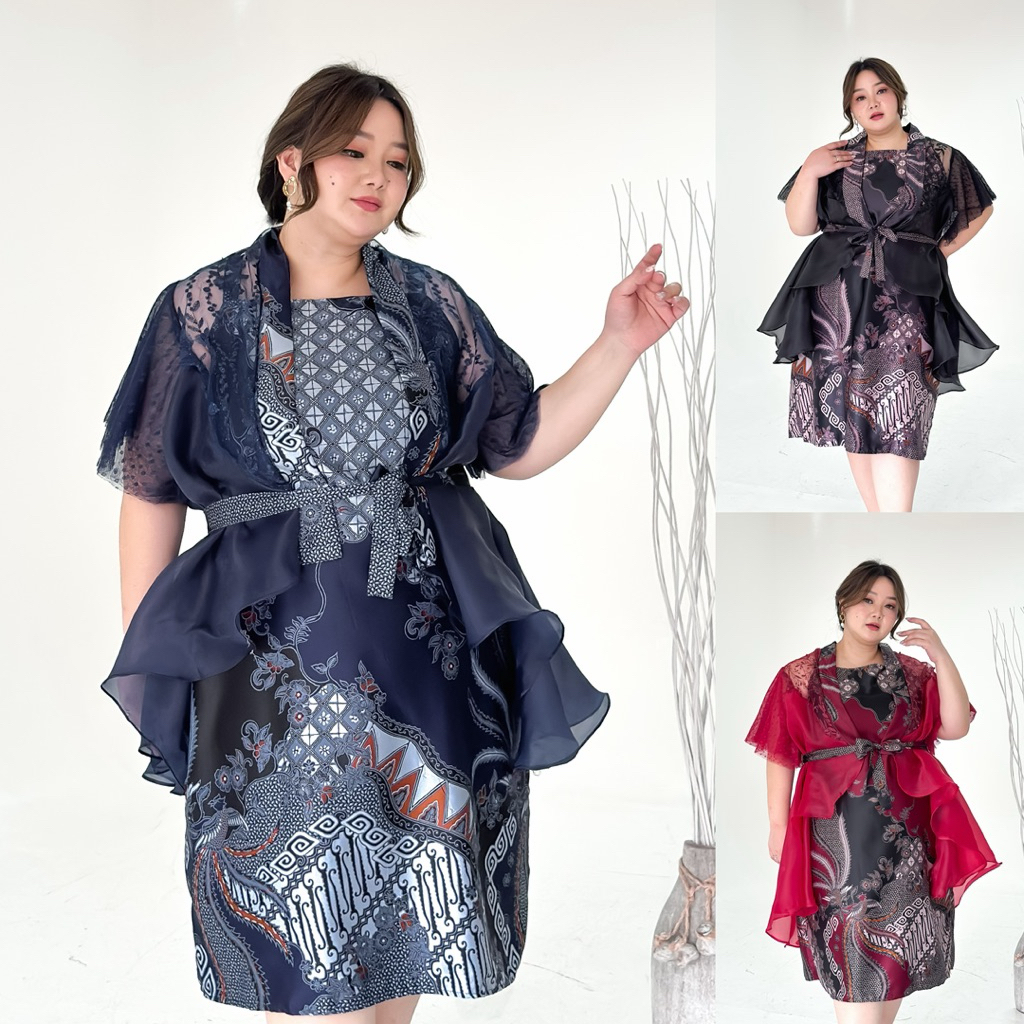 VERASHA Batik Bigsize Dress | Dress Pesta Batik Jumbo | Dress Pesta Bigsize | Dress Batik Bigsize