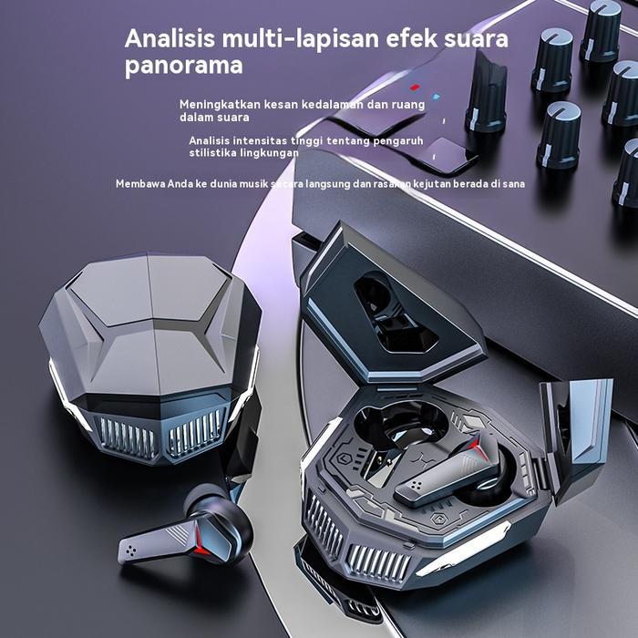 Headset TWS Bluetooth untuk Gaming dan Musik dengan Desain In-Ear Wireless Bluetooth 5.5 dan Bass Te