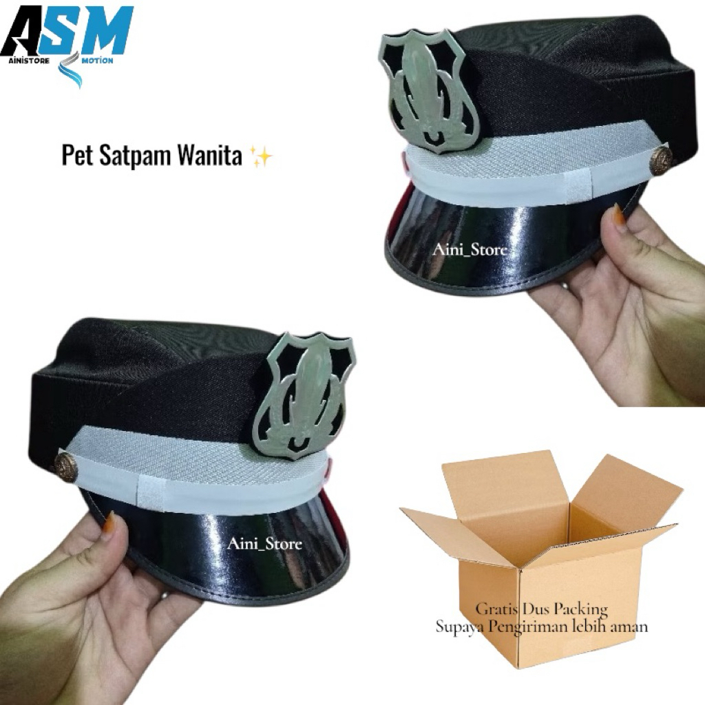 Topi pet Satpam Wanita Topi Pet Security Satpam Wanita Terbaru
