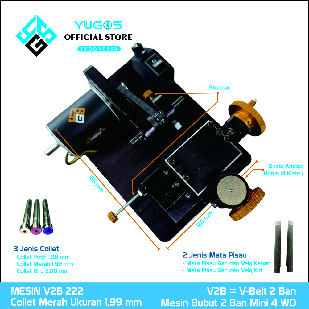 Mesin Bubut 2 Ban Tamiya Mini 4 WD V2B222 YUGOS Develompent