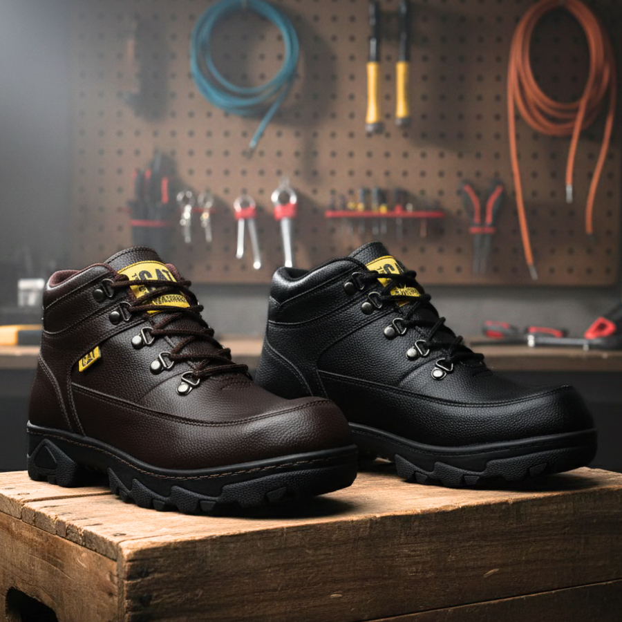 promo terbaru sepatu safety pria boot ujung besi cat sopi septi boots proyek kerja lapangan sefty