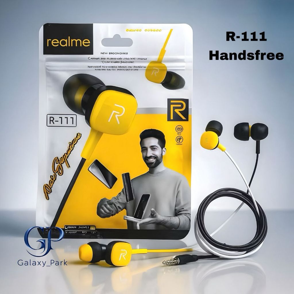 Headset Realme R-111 Extra Bass Handsfree R111 + Mic Earphone Universal [GLX]