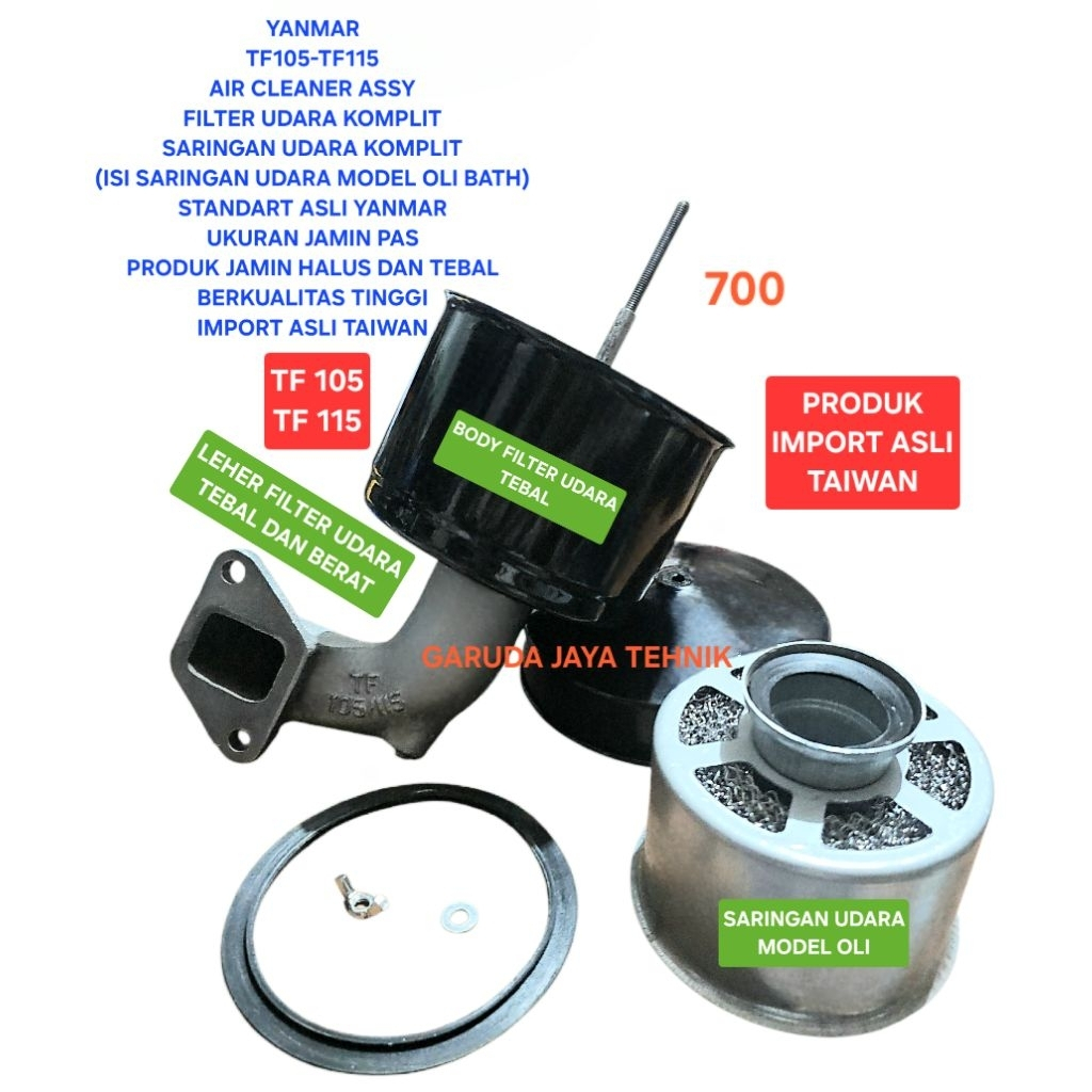 Filter udara komplit gagang saringan udara komplit gagang air cleaner assy with intake pipe yanmar T
