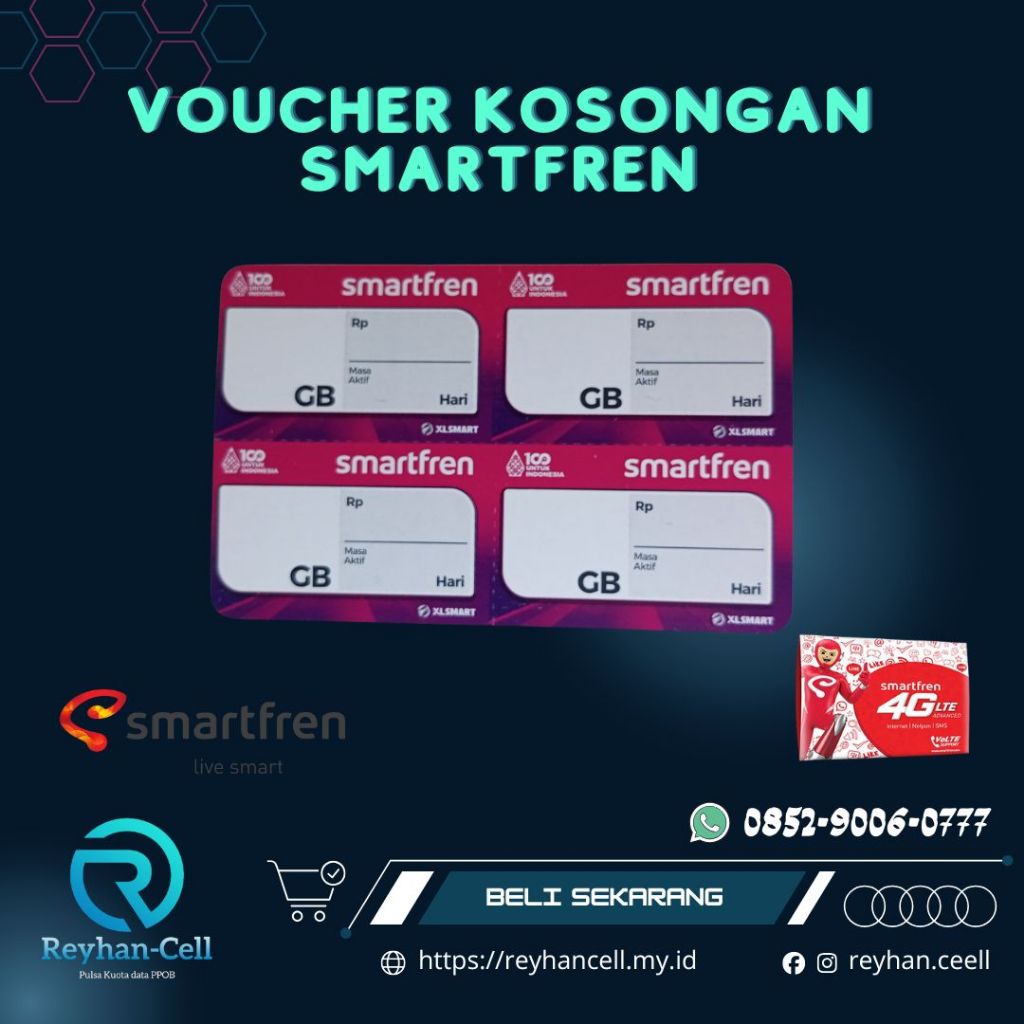 SMARTFREN Voucher Kosong 4in1 Injek Kouta Nasional Exp 31 Desember 2027