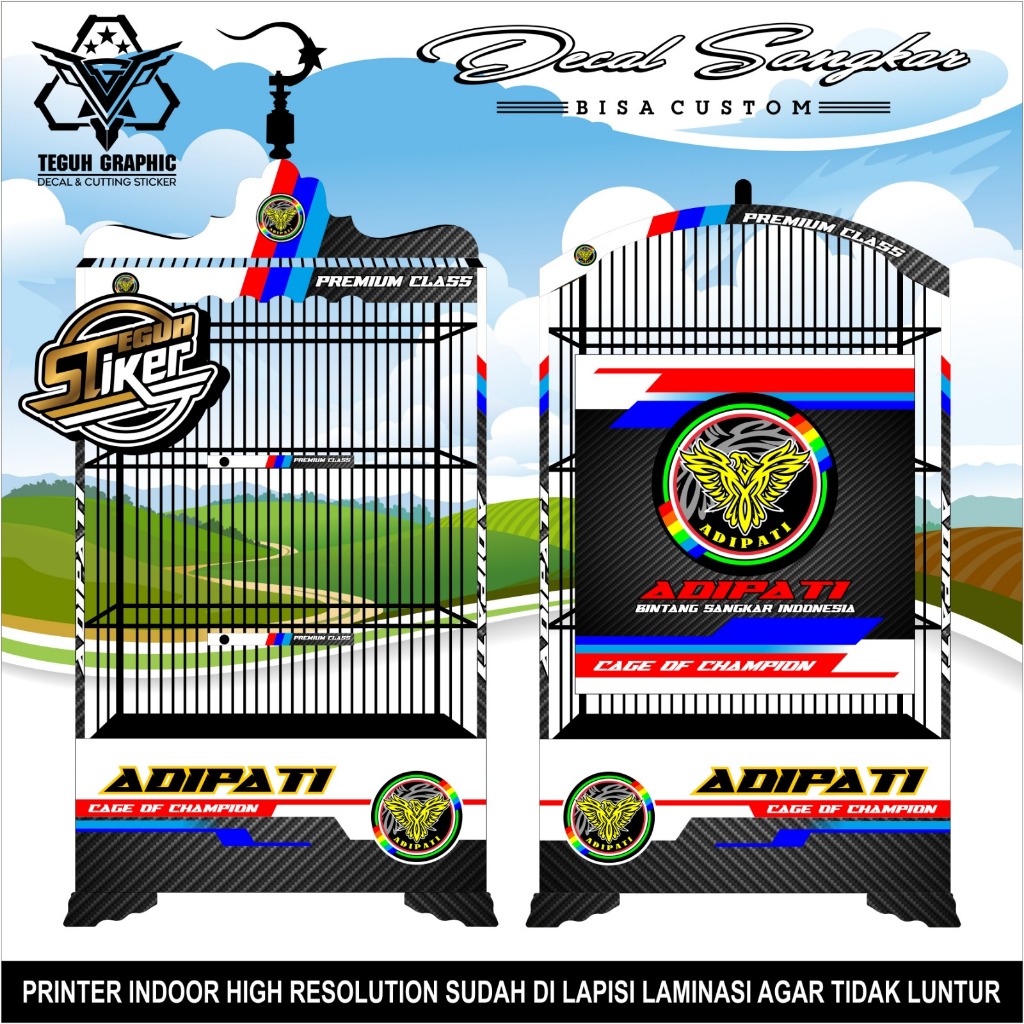 Stiker Sangkar Kosan Motif Carbonr Adipati