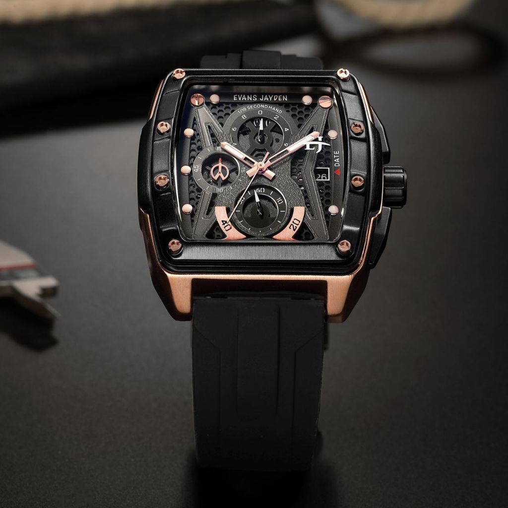 Jam Tangan Pria Evans Jayden EJ 9624 Analog Crono Aktif Rubber Strap Original Garansi 1 Tahun