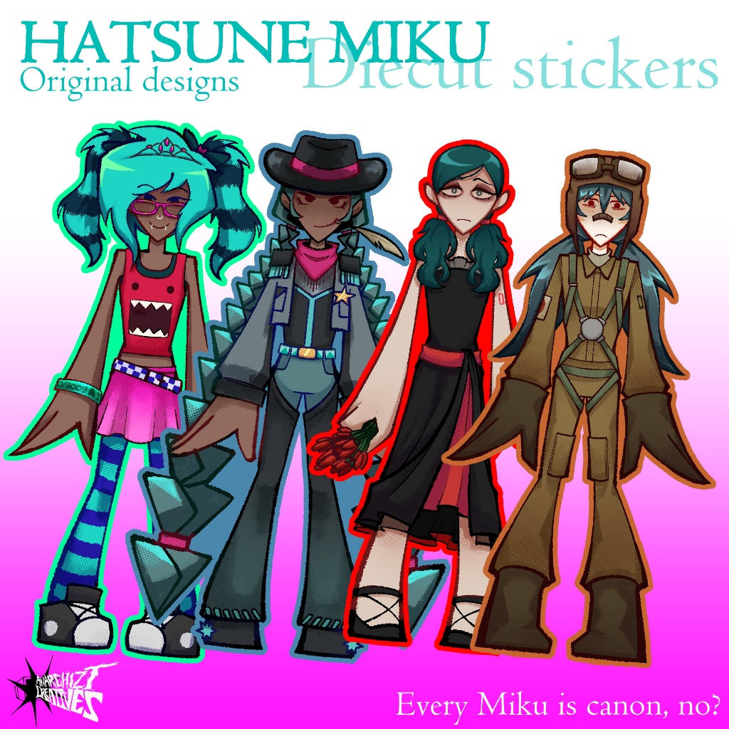 HATSUNE MIKU STICKERS - Original Designs [ANARCHIZT CREATIVES]