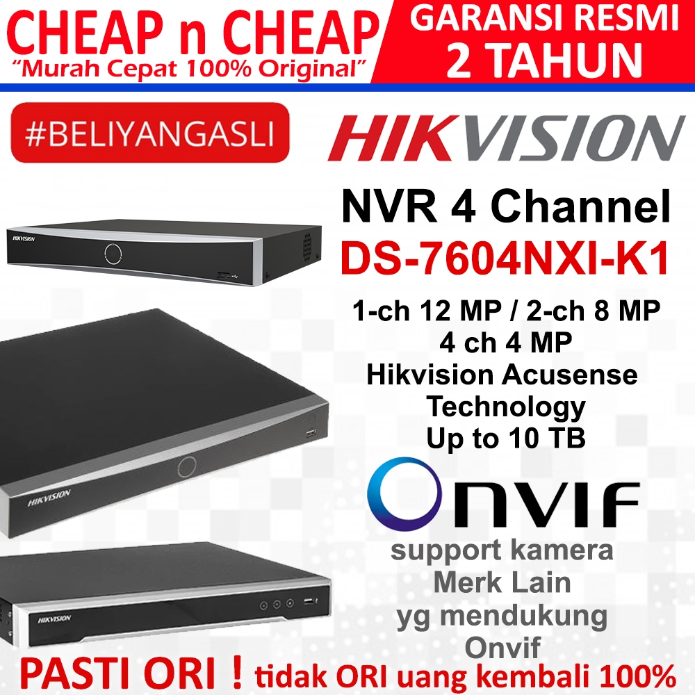 NVR Hikvision DS-7604NXI-K1 4K 4CH - NVR Hik Vision 4CH 8CH 16CH