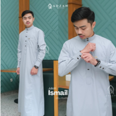 Khansaa.id - Jubah Gamis Pria Exclusive Ismail Warna Abu Muda