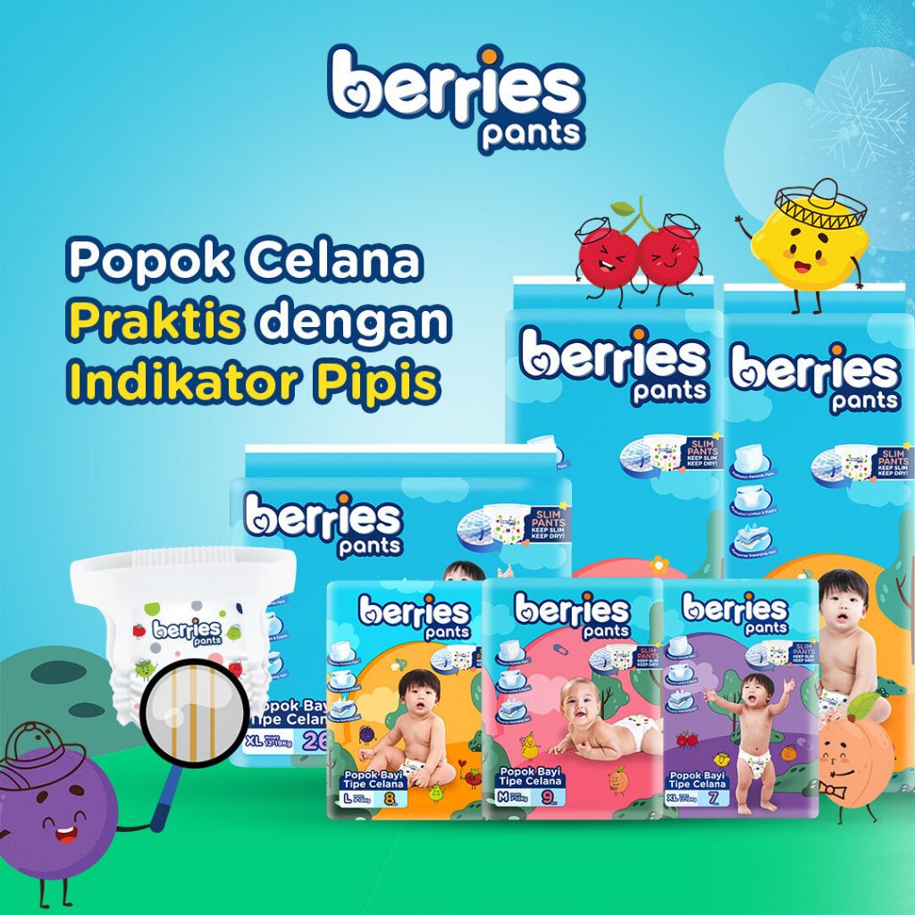 Berries Pants Baby Pants Berries Baby Pants Berries Baby Diapers M9 L8 XL7 Ready Semua Ukuran M9/L8/