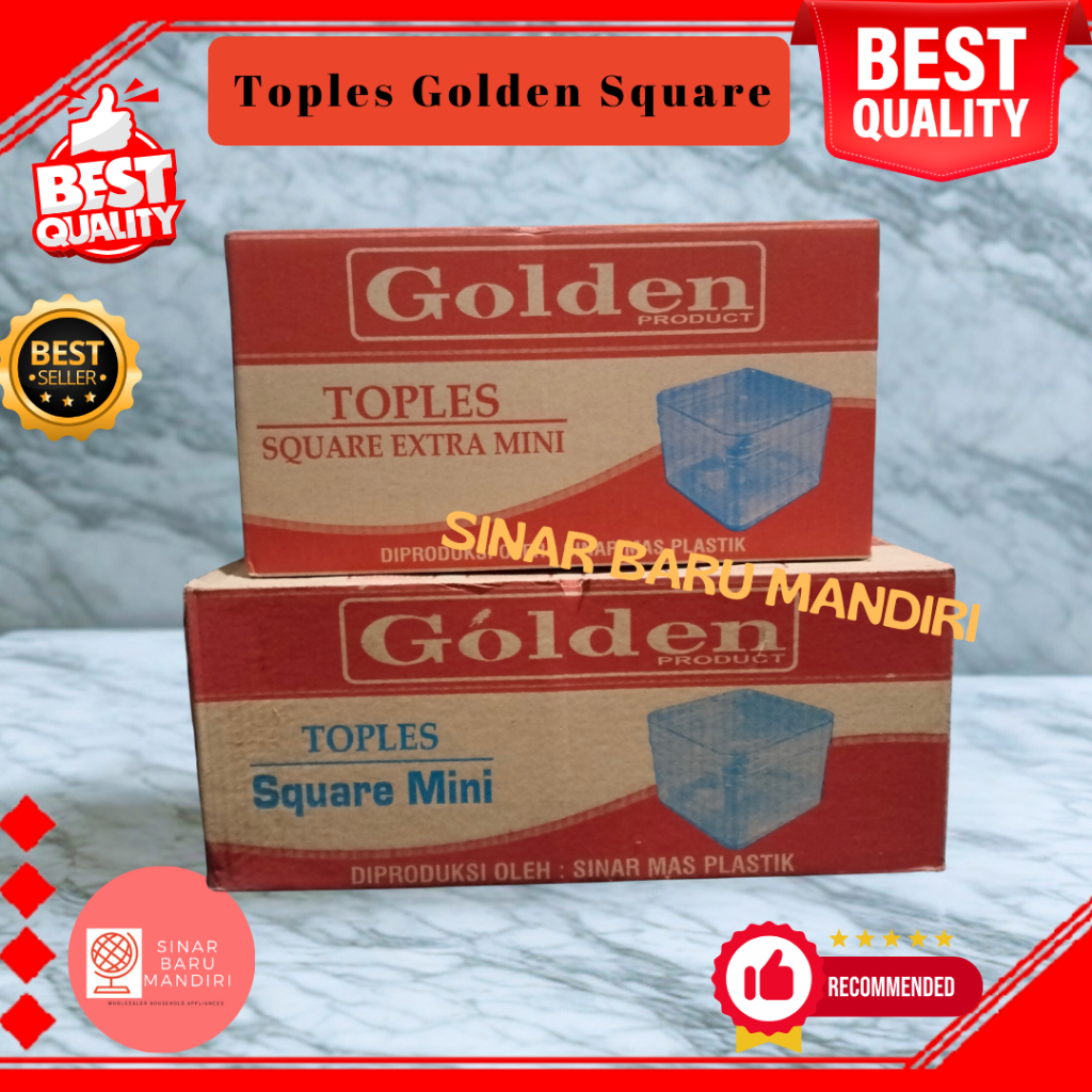Toples GOLDEN Square Mini & golden extra mini (24 pcs) / Toples Dessert Kotak / Toples Kue Kering