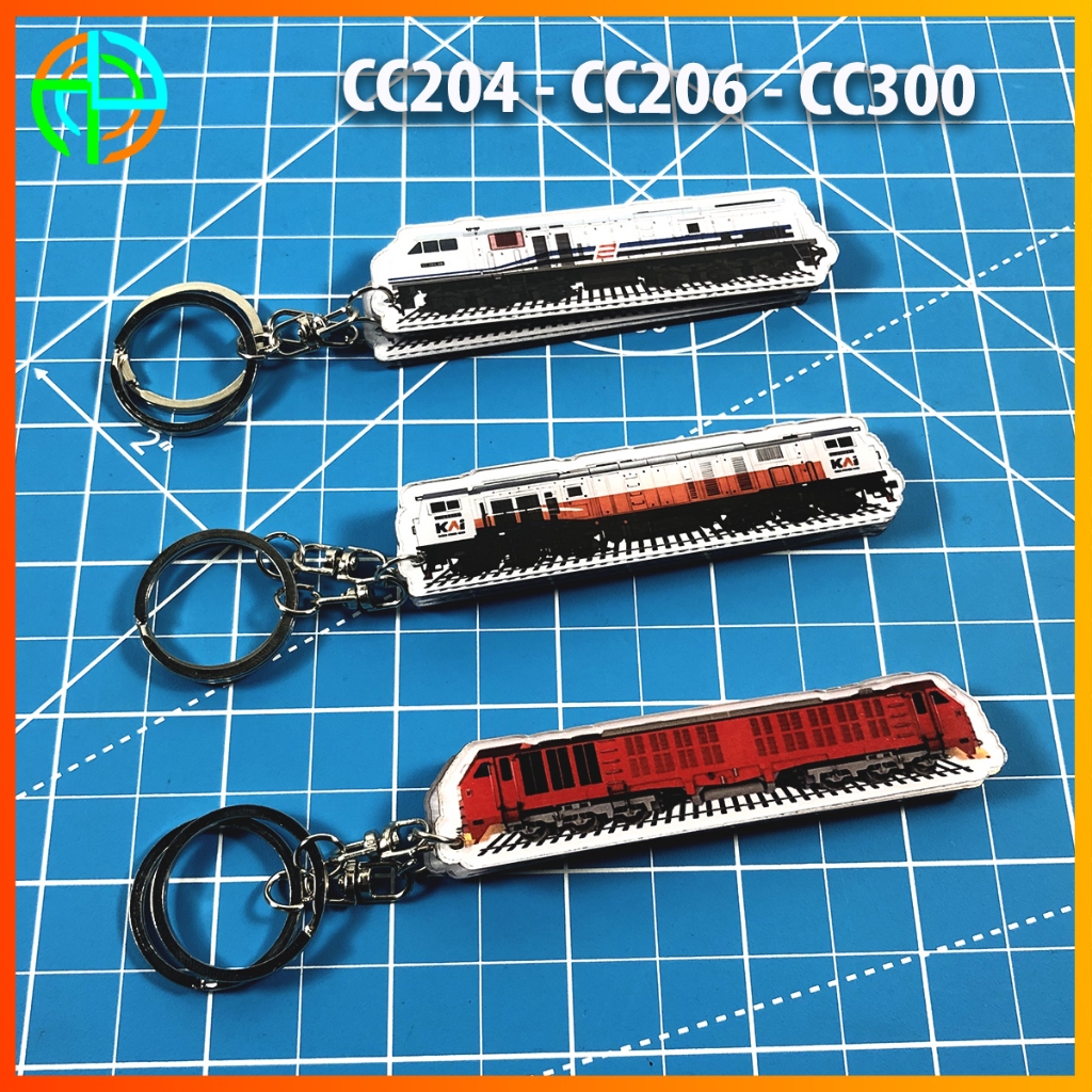 Ganci Miniatur Kereta CC206 CC204 CC300 Lokomotif KAI | Gantungan Kunci Kereta