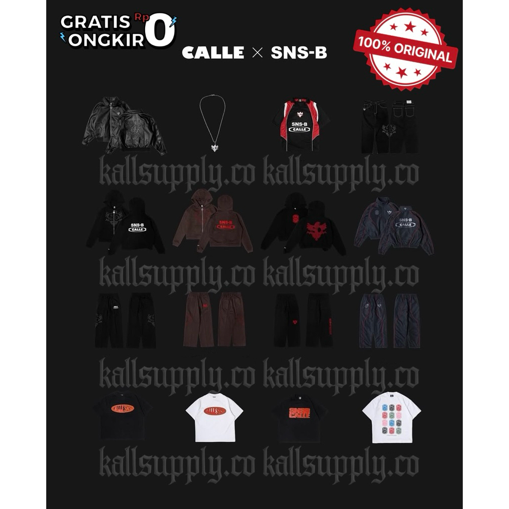 ORIGINAL [100%] Calle X Snsb official collection all artikel zip hoodie calle snsb jeans calle snsb 