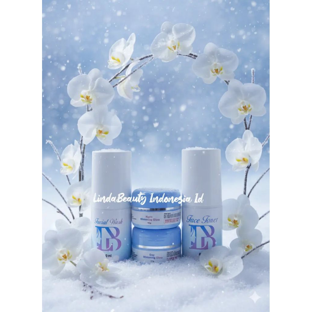 LindaBeauty Whitening Glow Skincare LB Paket Lengkap Mencerahkan Kulit Wajah Merata Memudarkan Flek 