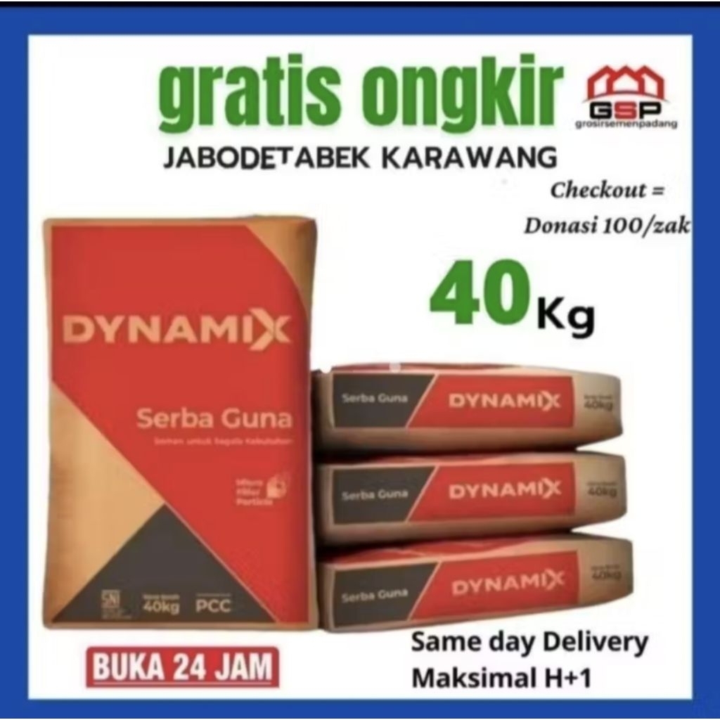 Semen Dynamix 40kg 200 zak Free Ongkir Jabodetabek