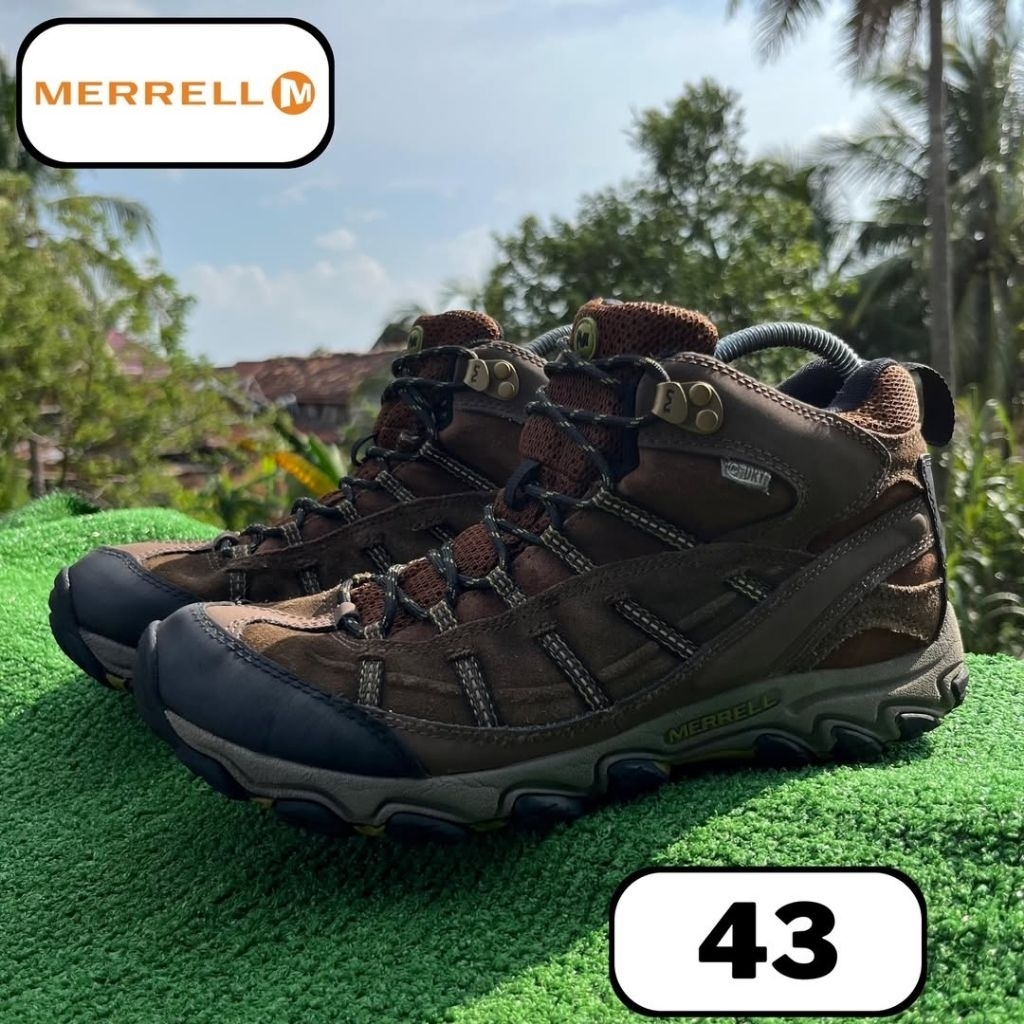 sepatu gunung Merrell Slate Black Brown Mid 43