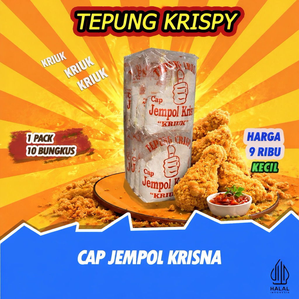 Tepung Ayam Krispy 40gr Isi 10 | Tepung Goreng Serbaguna Murah