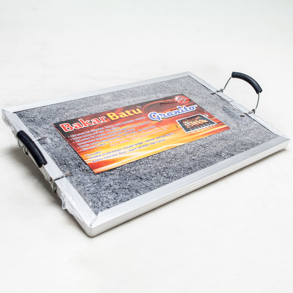 Batu Bakar Granito Grill Panggangan BBQ Sate Ayam Daging Ikan Jagung