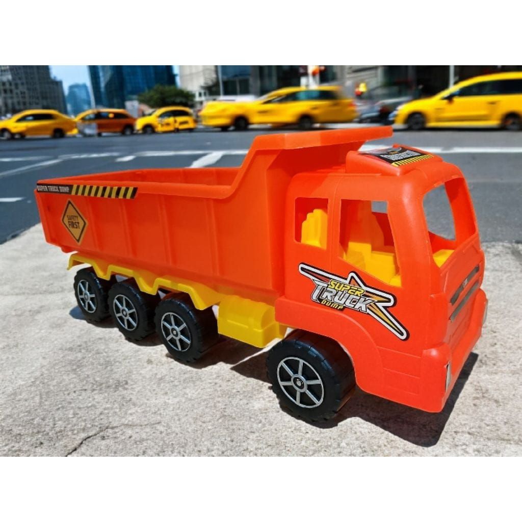 RAMEO 1219 Truk Dump Truck Mainan Anak Ukuran Besar Super Truck 8 Roda Bahan Plastik Kokoh KX16