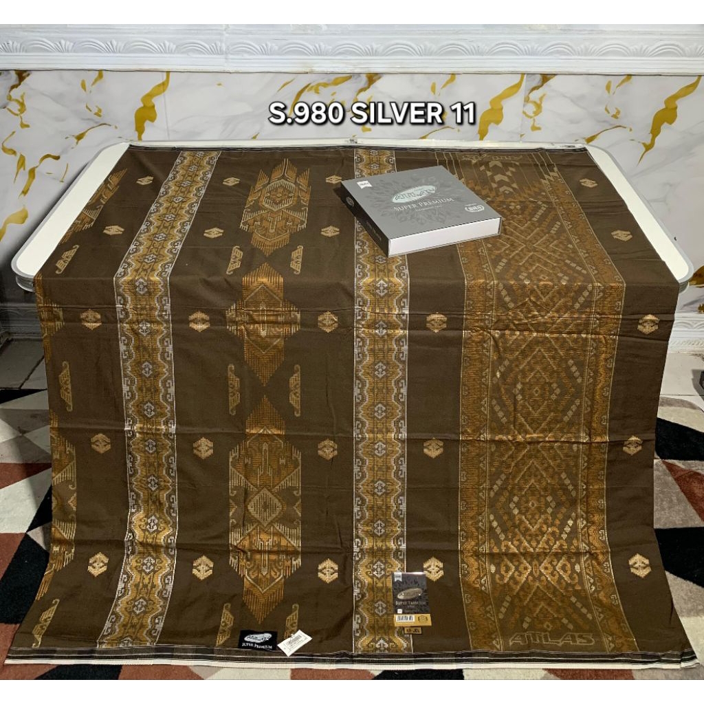 SARUNG ATLAS SUPER PREMIUM S980 SILVER SONGKET